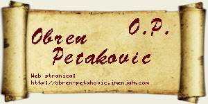 Obren Petaković vizit kartica